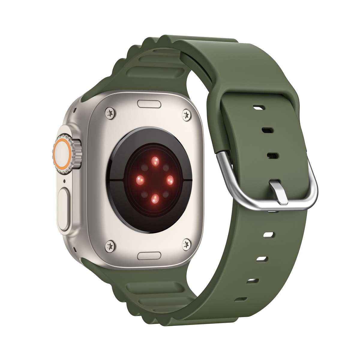 Apple Watch Weave Pattern Silicone Strap - Dark Green