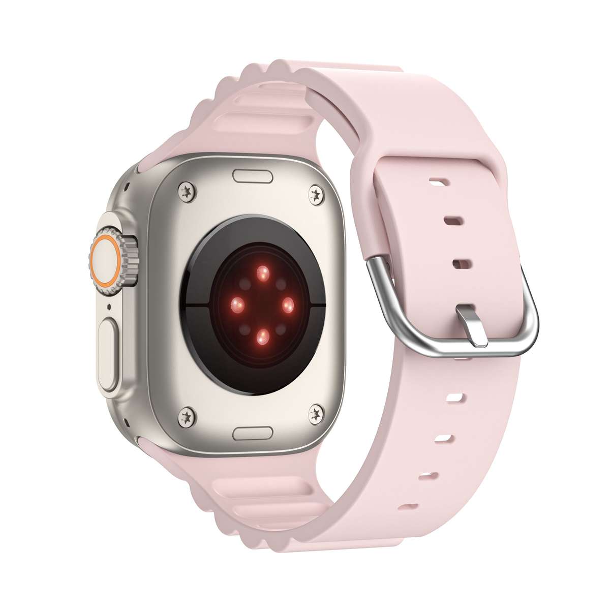 Apple Watch Weave Pattern Silicone Strap - Sand Pink