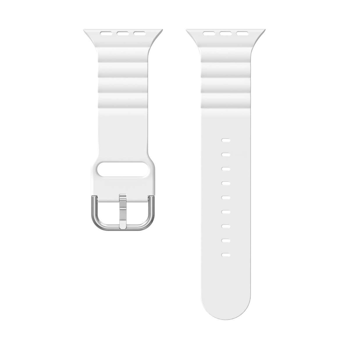 Apple Watch Weave Pattern Silicone Strap - White