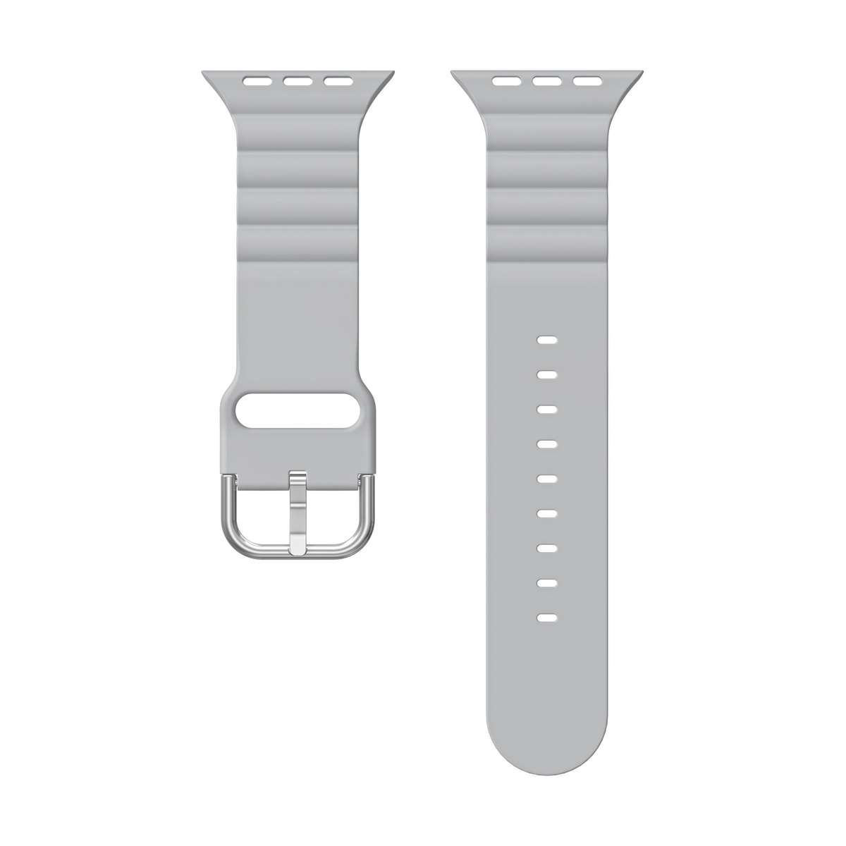 Apple Watch Weave Pattern Silicone Strap - Light Grey