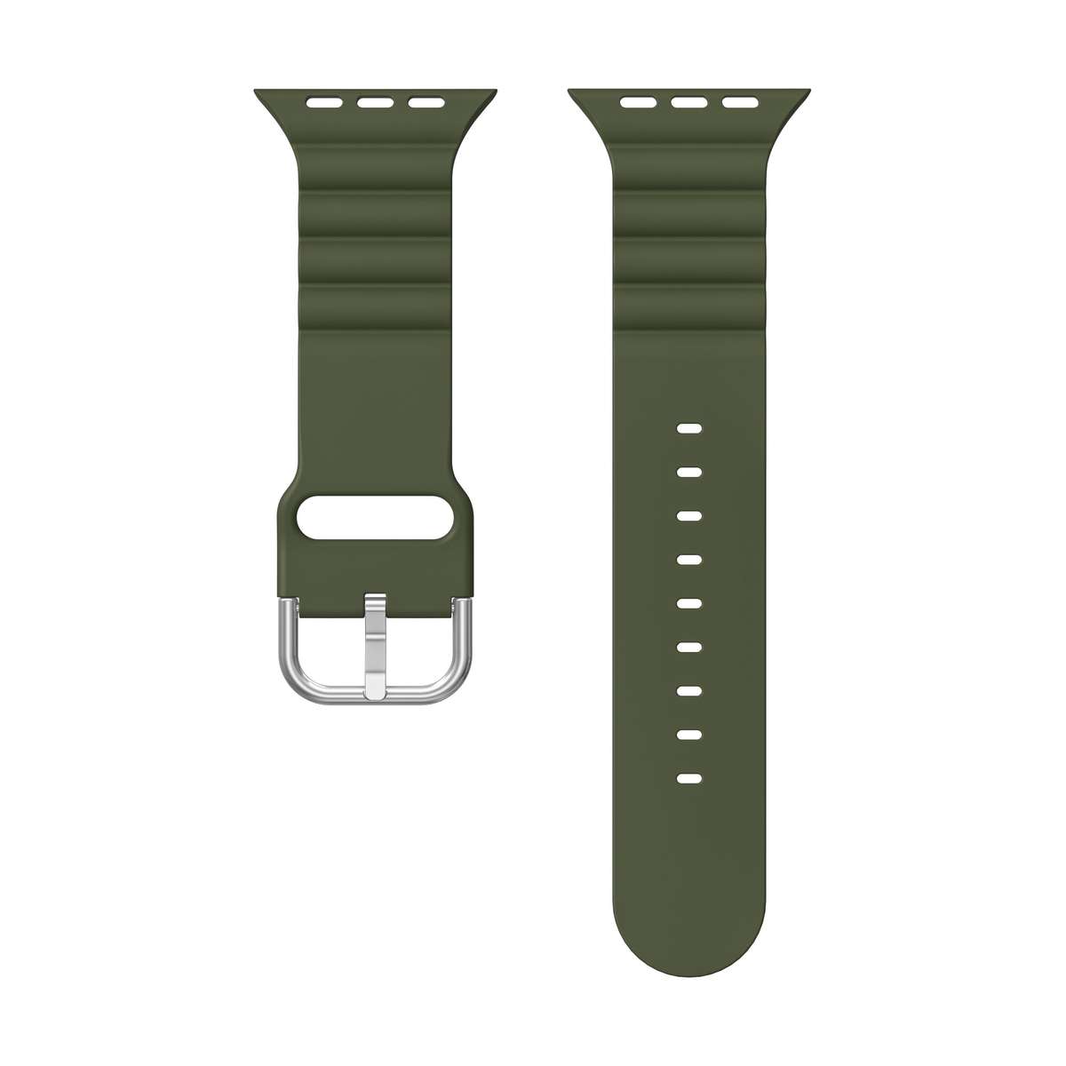 Apple Watch Weave Pattern Silicone Strap - Dark Green
