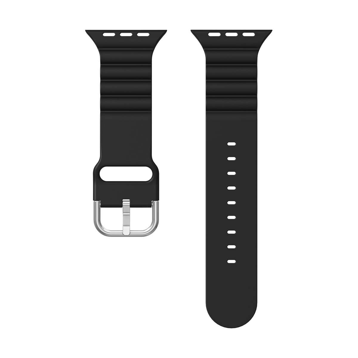 Apple Watch Weave Pattern Silicone Strap - Black