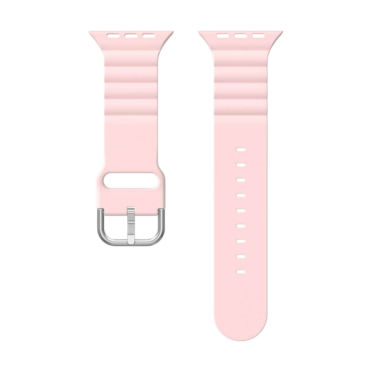 Apple Watch Weave Pattern Silicone Strap - Sand Pink