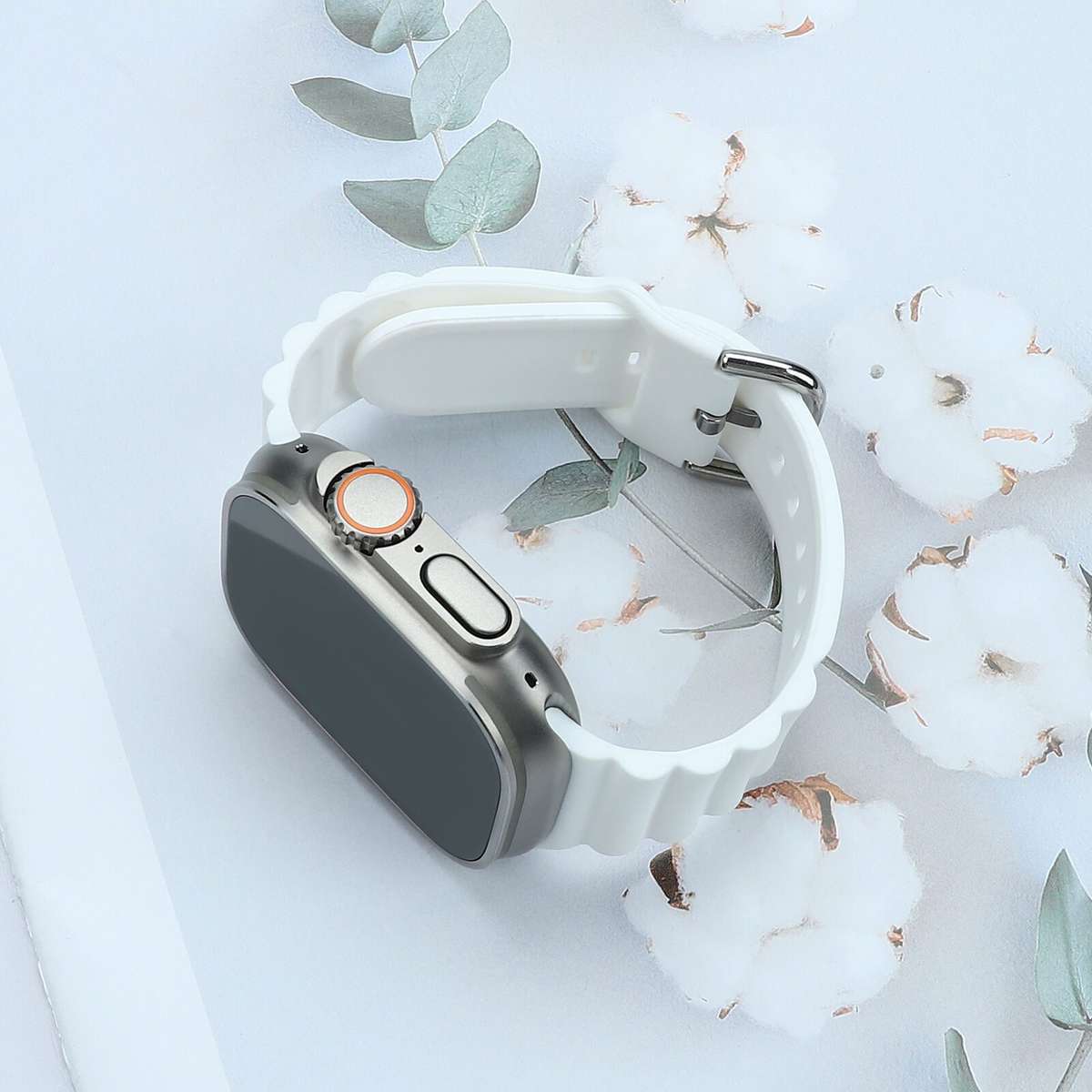 Apple Watch Weave Pattern Silicone Strap - White