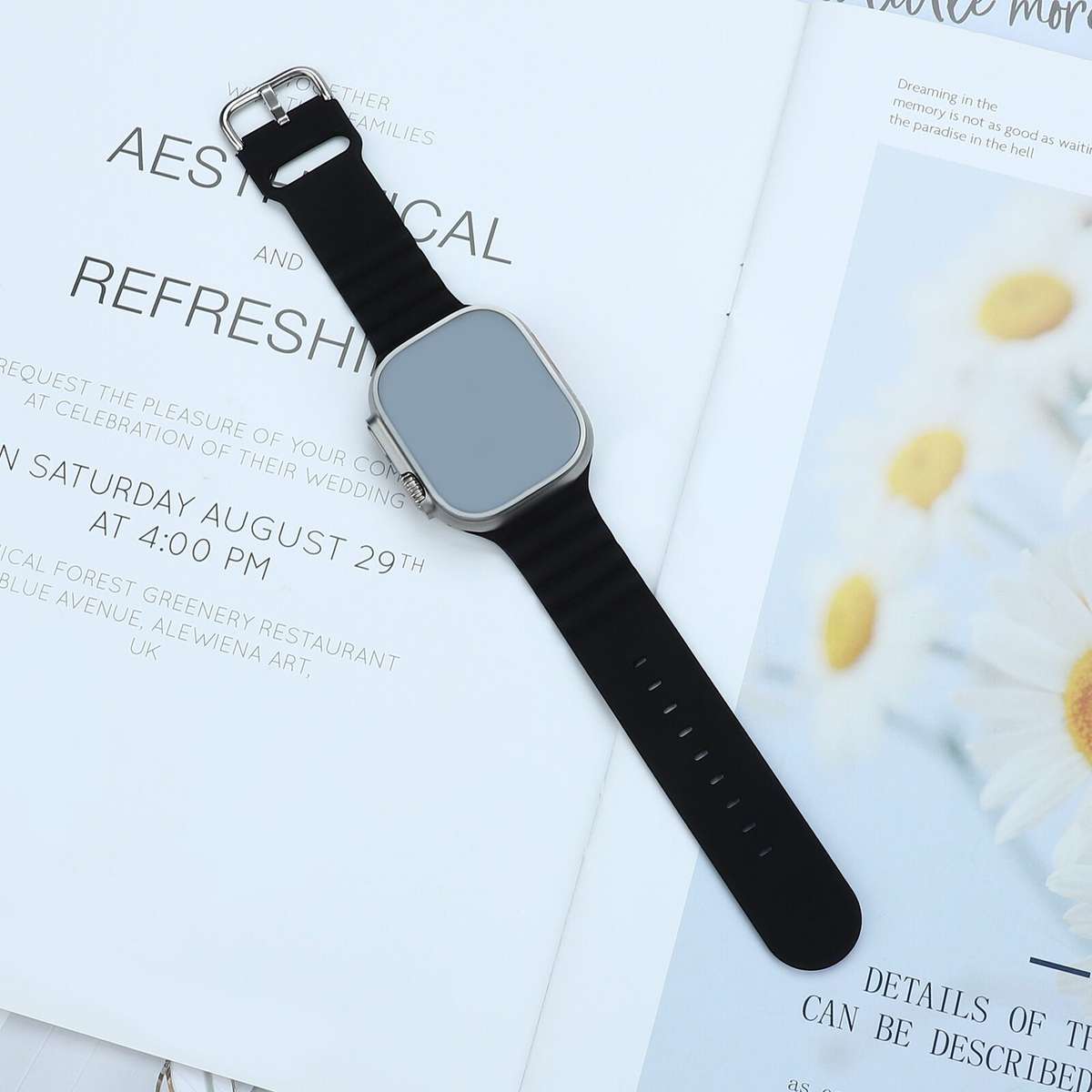 Apple Watch Weave Pattern Silicone Strap - Black