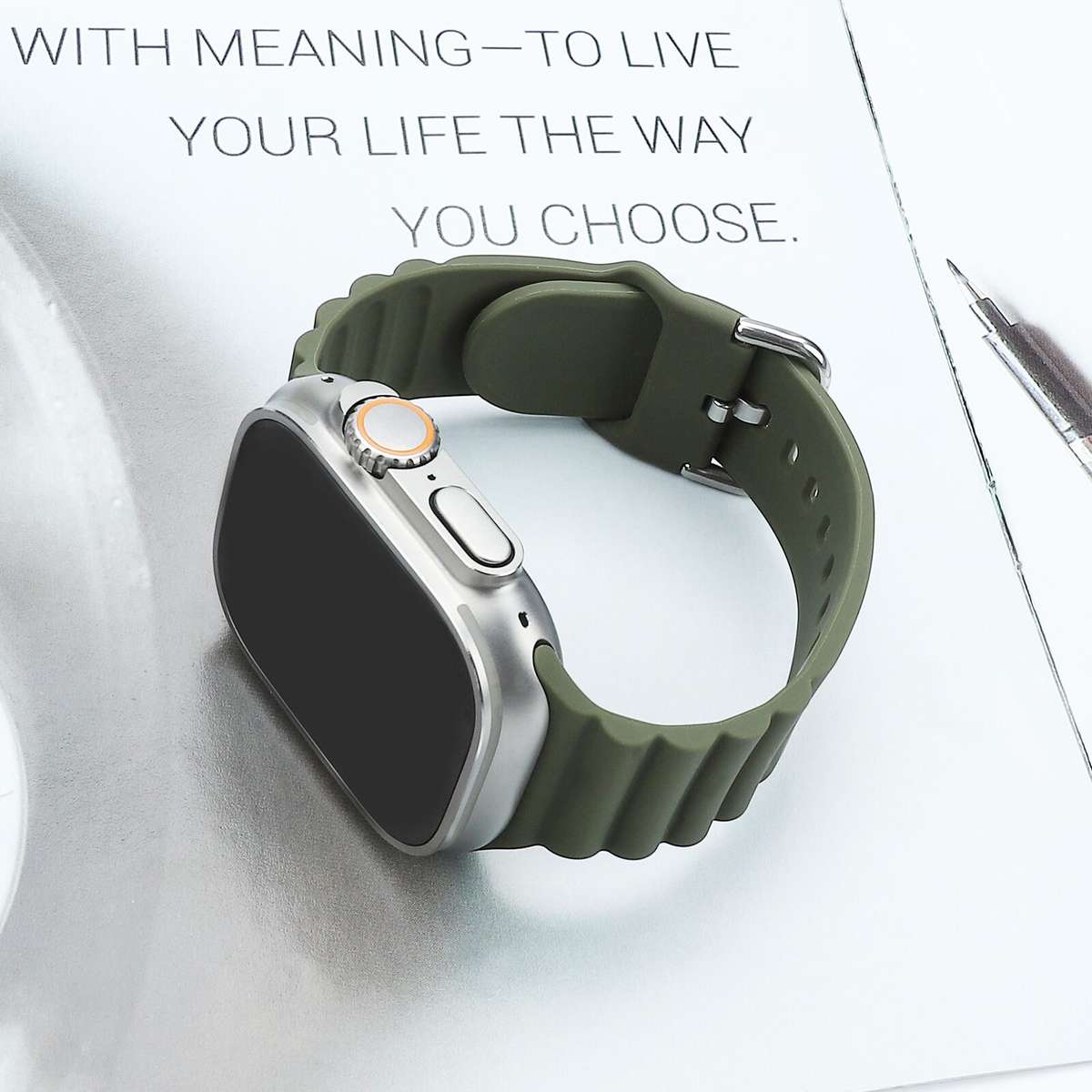 Apple Watch Weave Pattern Silicone Strap - Dark Green
