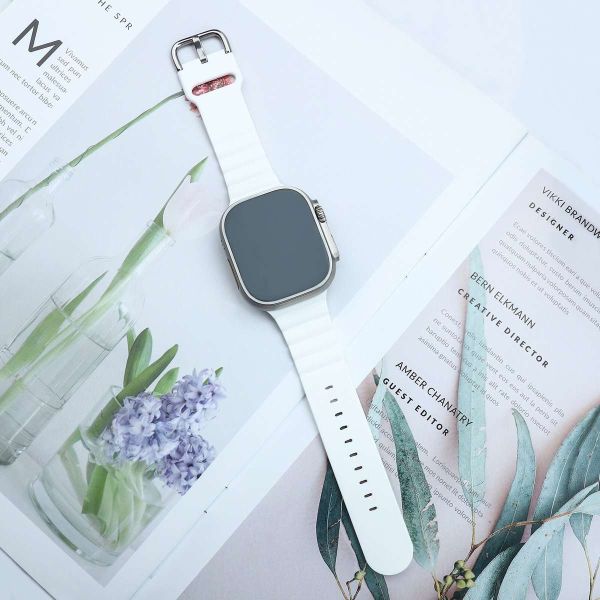 Apple Watch Weave Pattern Silicone Strap - White
