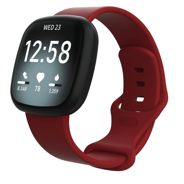 Fitbit Versa 3/4 & Sense Silicone Strap - Wine Red