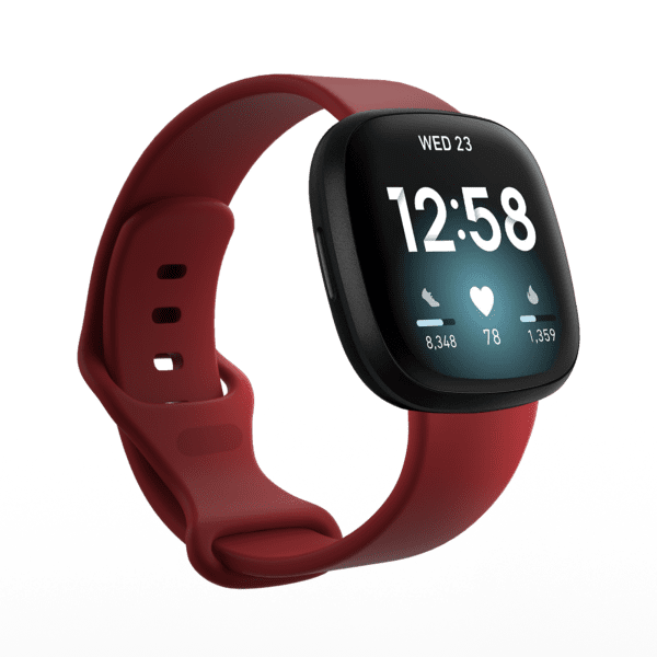 Fitbit Versa 3/4 & Sense Silicone Strap - Wine Red