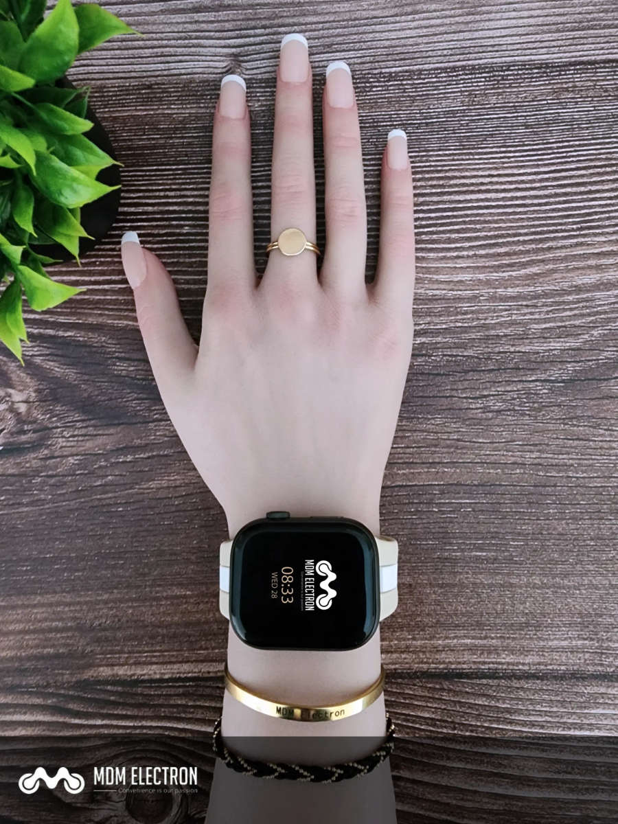 Apple Watch Two Tone Silicone Strap - Beige and White