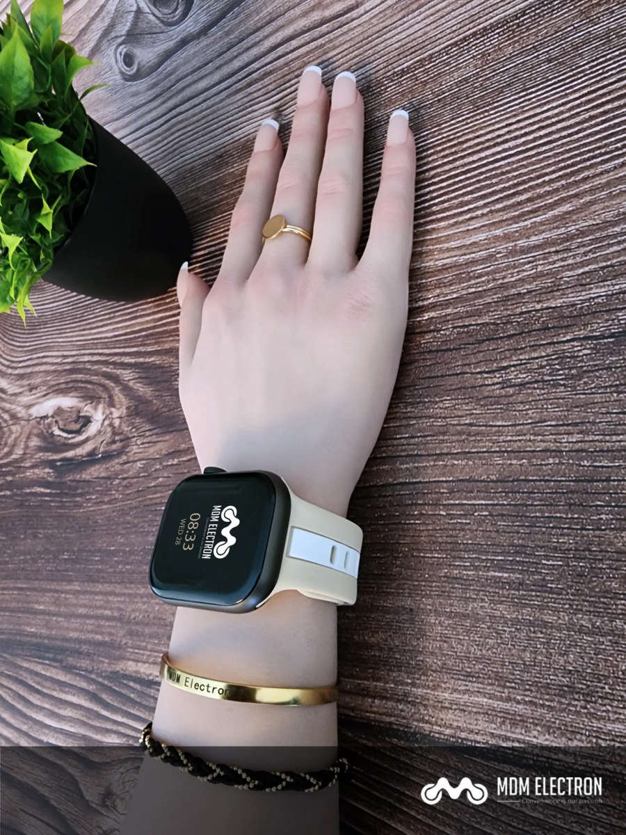 Apple Watch Two Tone Silicone Strap - Beige and White