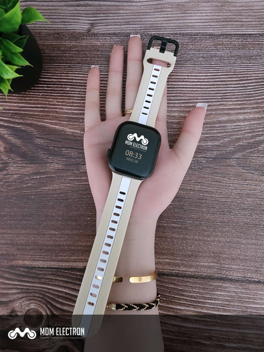 Apple Watch Two Tone Silicone Strap - Beige and White