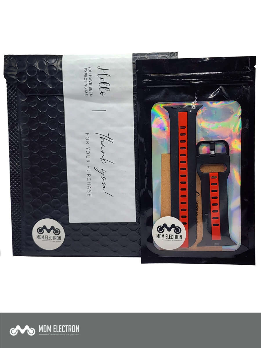 Apple Watch Two Tone Silicone Strap - Black and Red