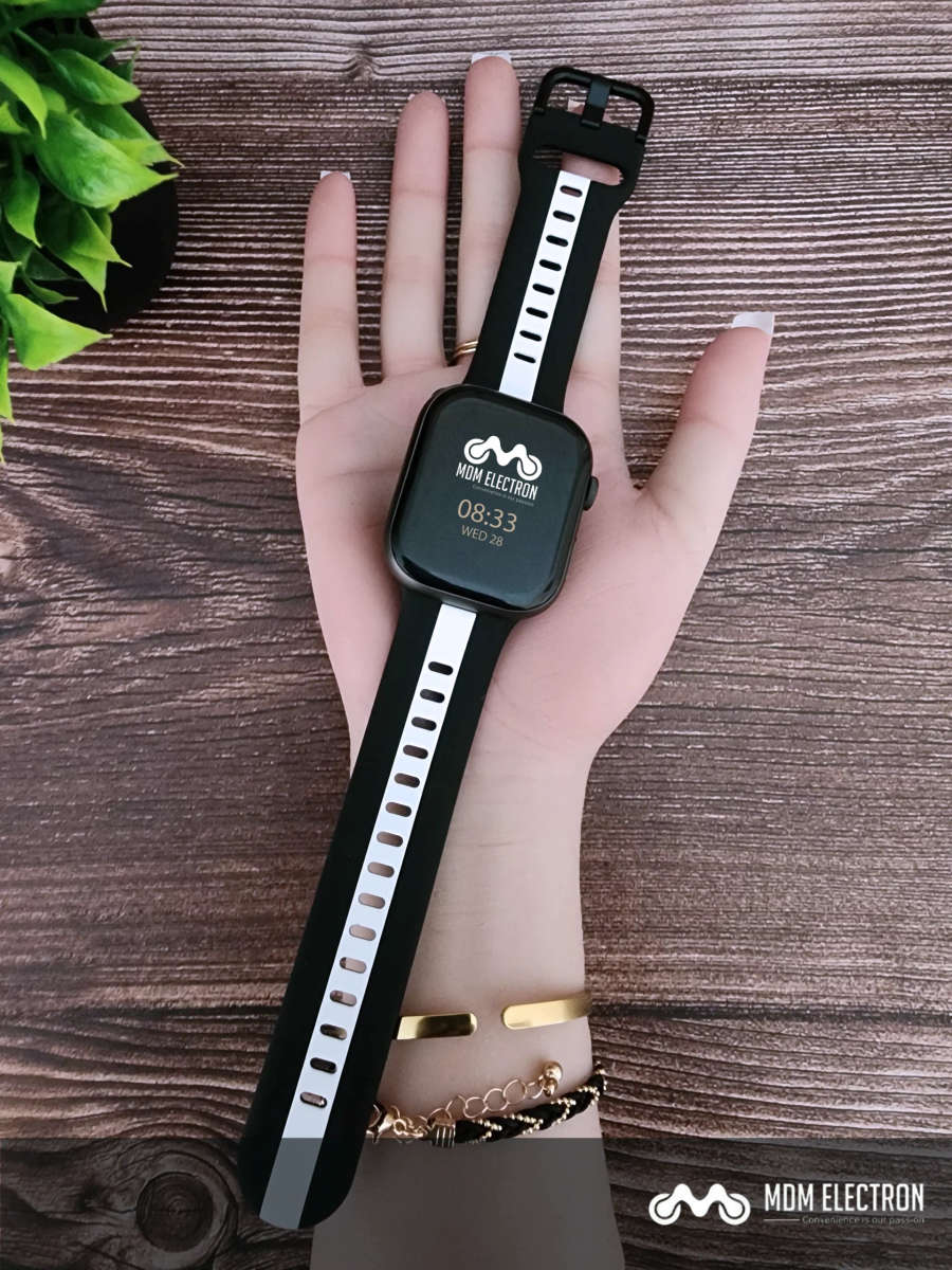 Apple Watch Two Tone Silicone Strap - Black and White