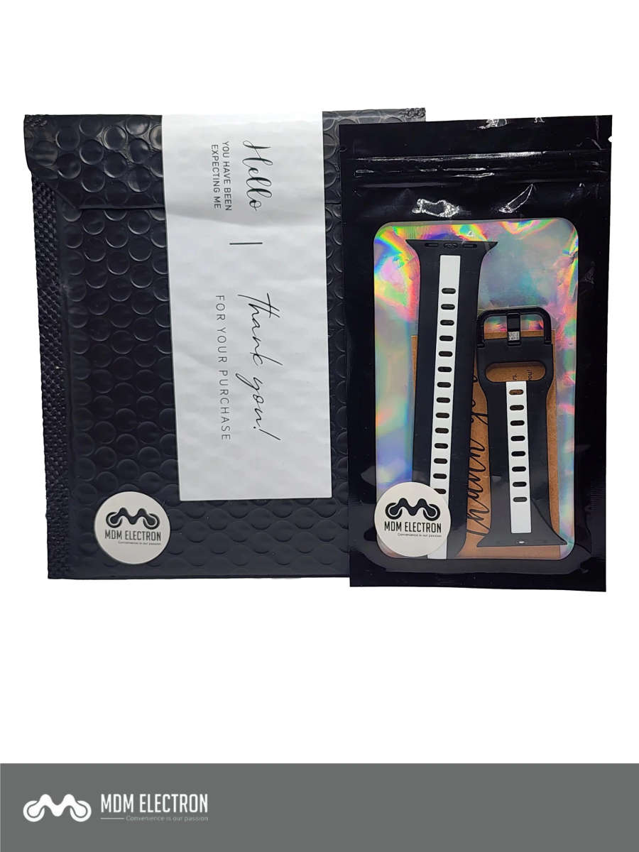 Apple Watch Two Tone Silicone Strap - Black and White