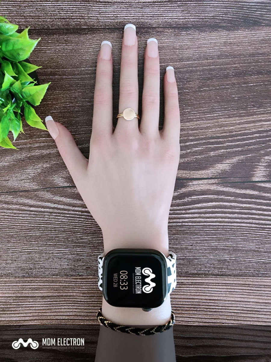 Apple Watch Printed Silicone Strap - Black & White Leopard Print