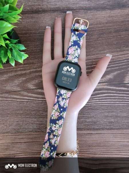 Apple Watch Printed Silicone Strap - Blue Floral