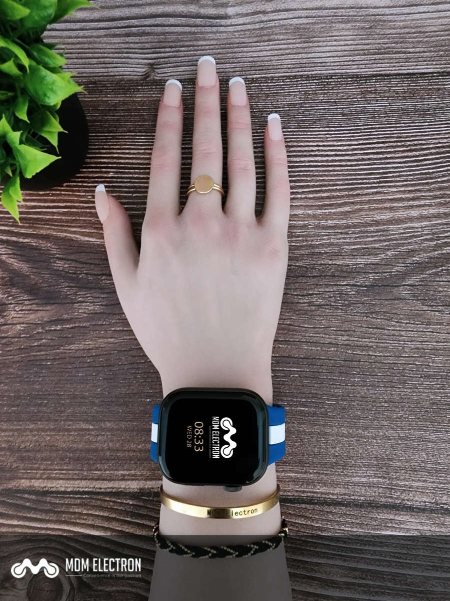 Apple Watch Two Tone Silicone Strap - Blue and White