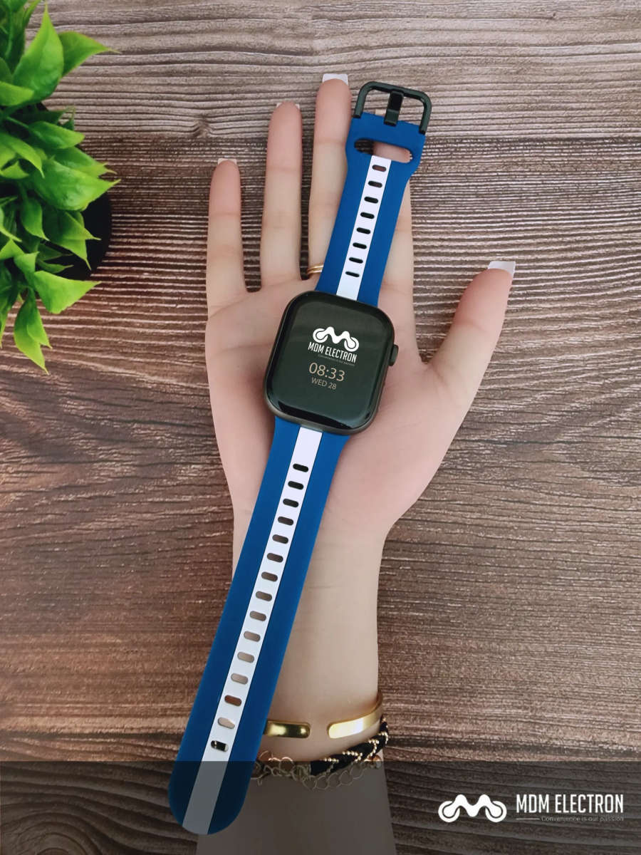 Apple Watch Two Tone Silicone Strap - Blue and White