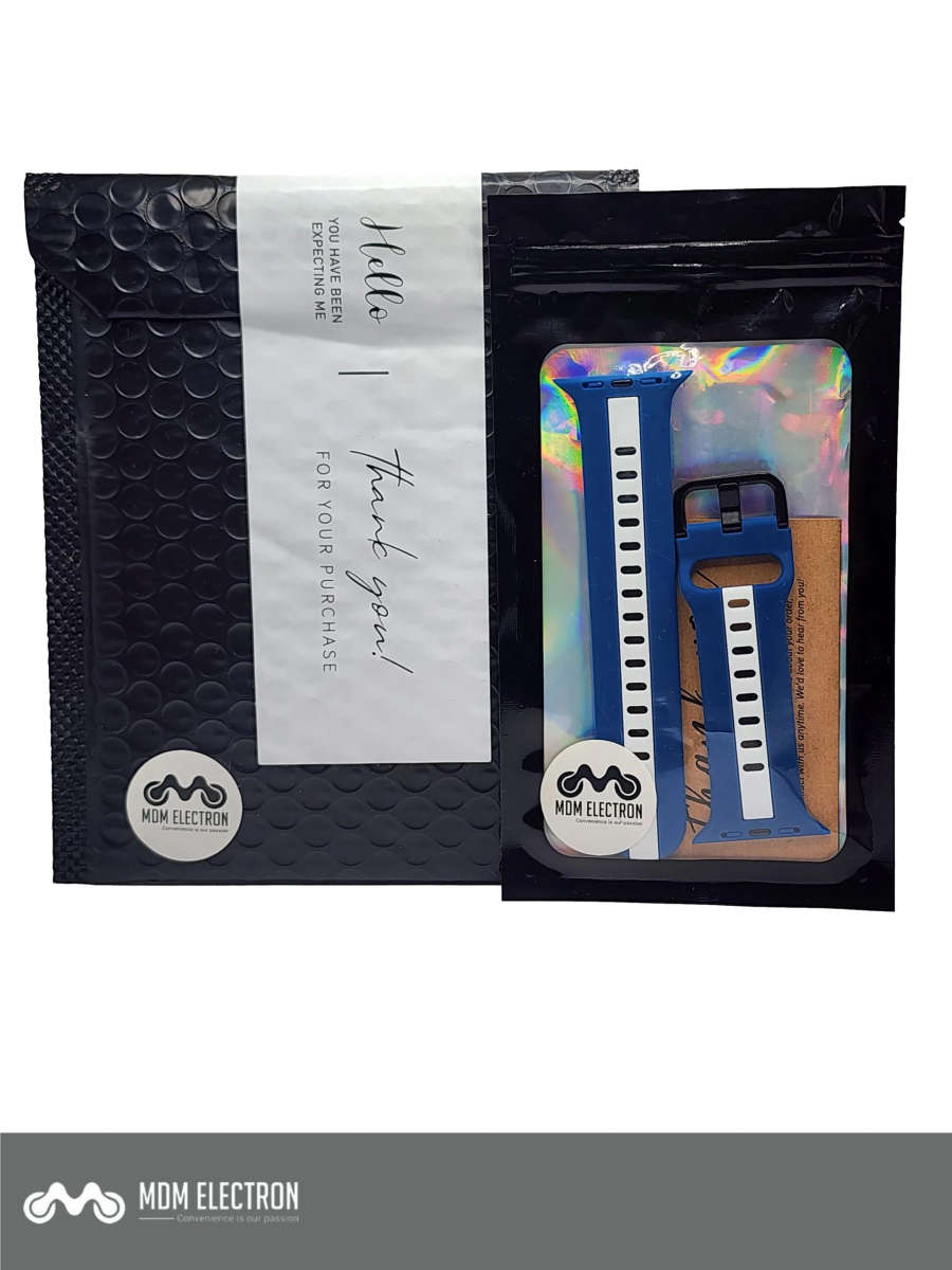 Apple Watch Two Tone Silicone Strap - Blue and White