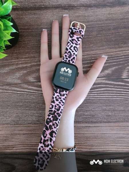 Apple Watch Printed Silicone Strap - Pink Leopard Print