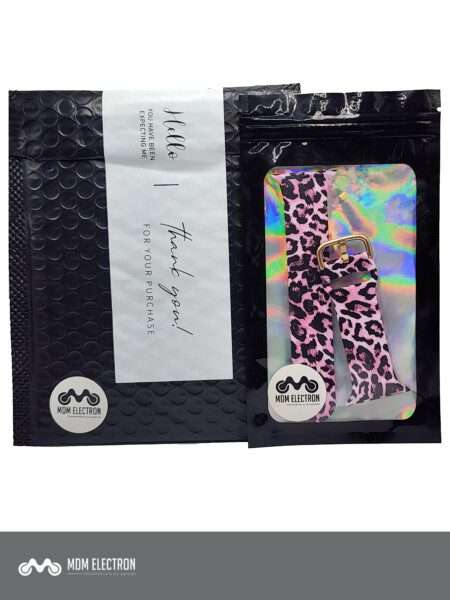 Apple Watch Printed Silicone Strap - Pink Leopard Print