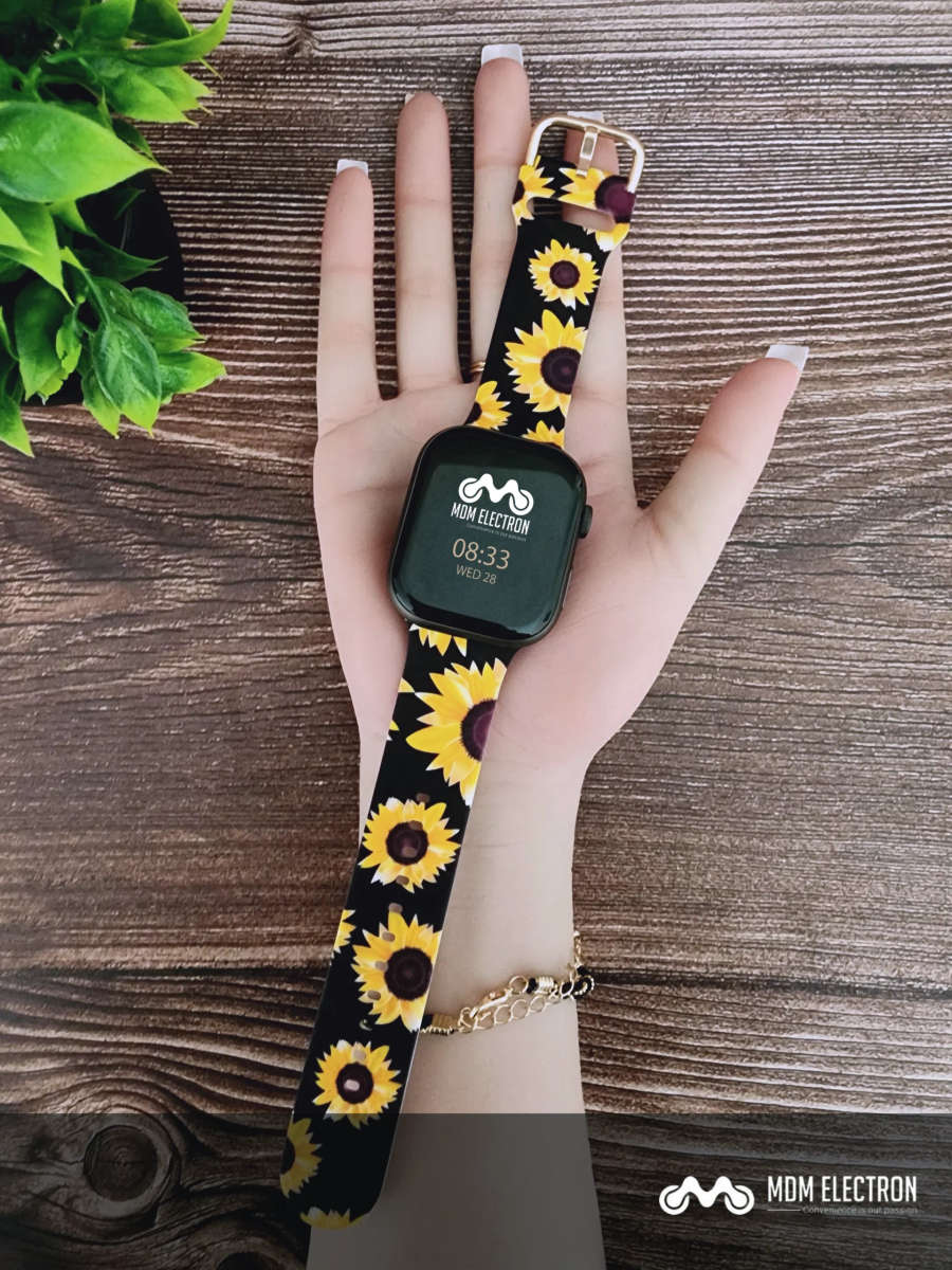 Apple Watch Printed Silicone Strap - Sunflowers
