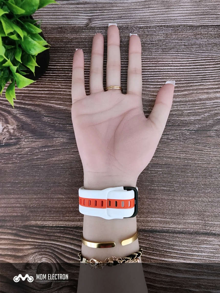 Apple Watch Two Tone Silicone Strap - White and Red