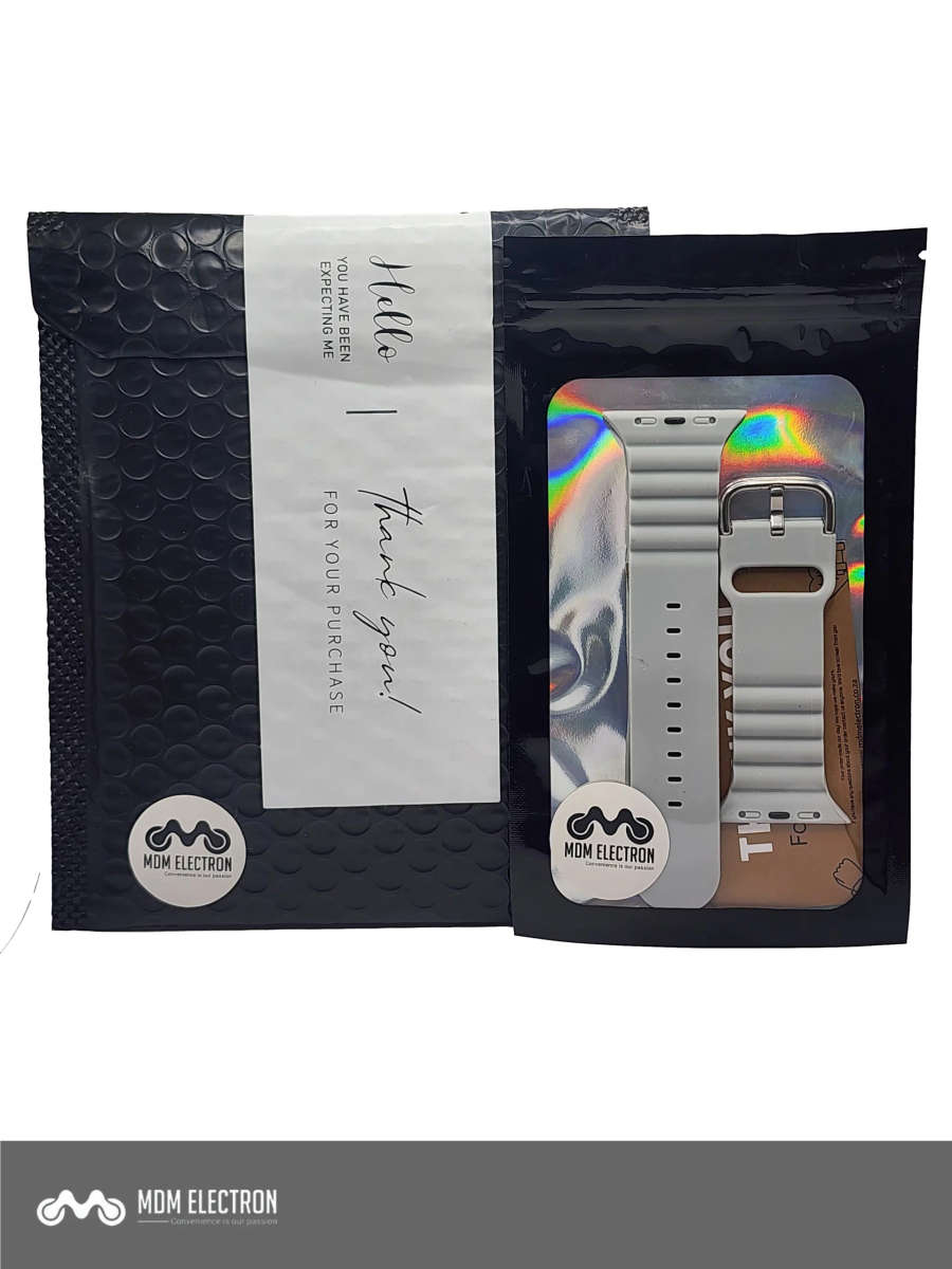 Apple Watch Weave Pattern Silicone Strap - Light Grey