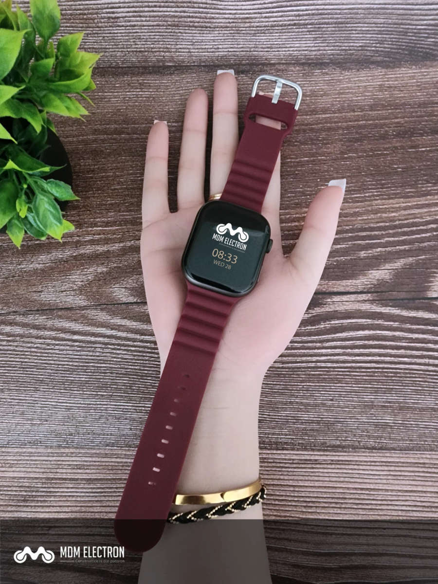 Apple Watch Weave Pattern Silicone Strap  Maroon