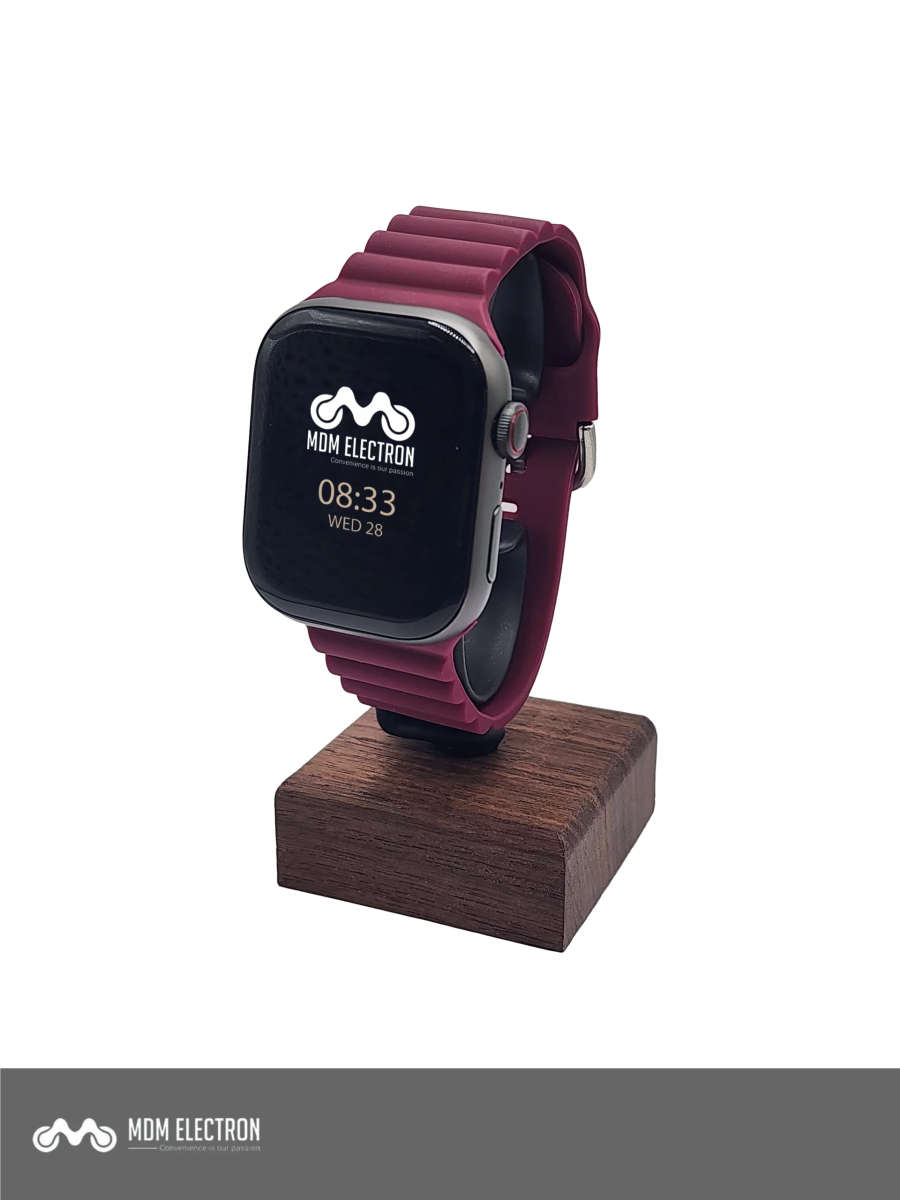 Apple Watch Weave Pattern Silicone Strap  Maroon
