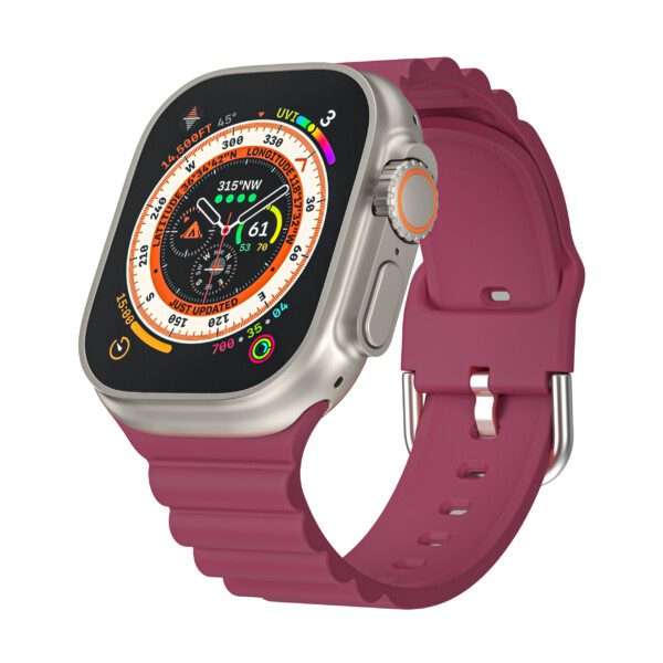 Apple Watch Weave Pattern Silicone Strap  Maroon
