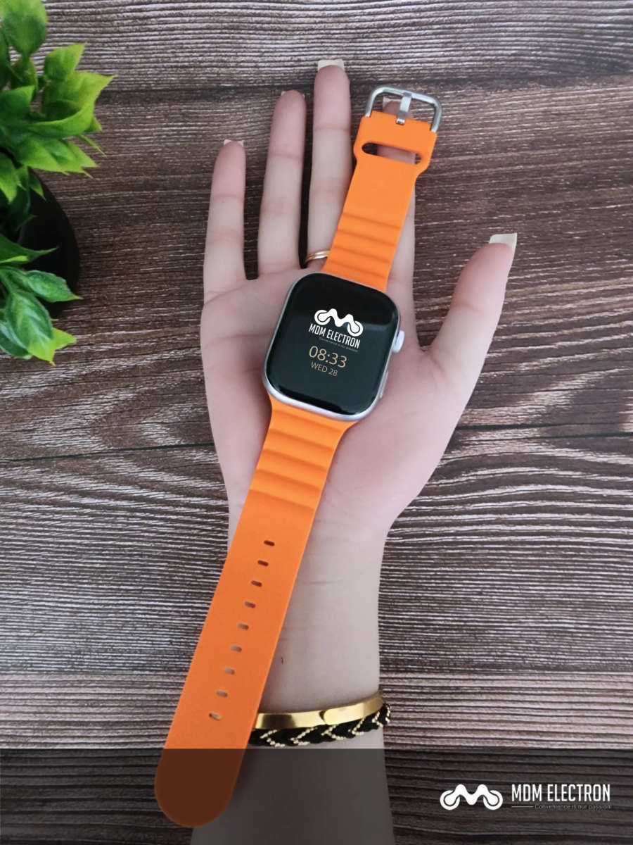 Apple Watch Weave Pattern Silicone Strap - Orange