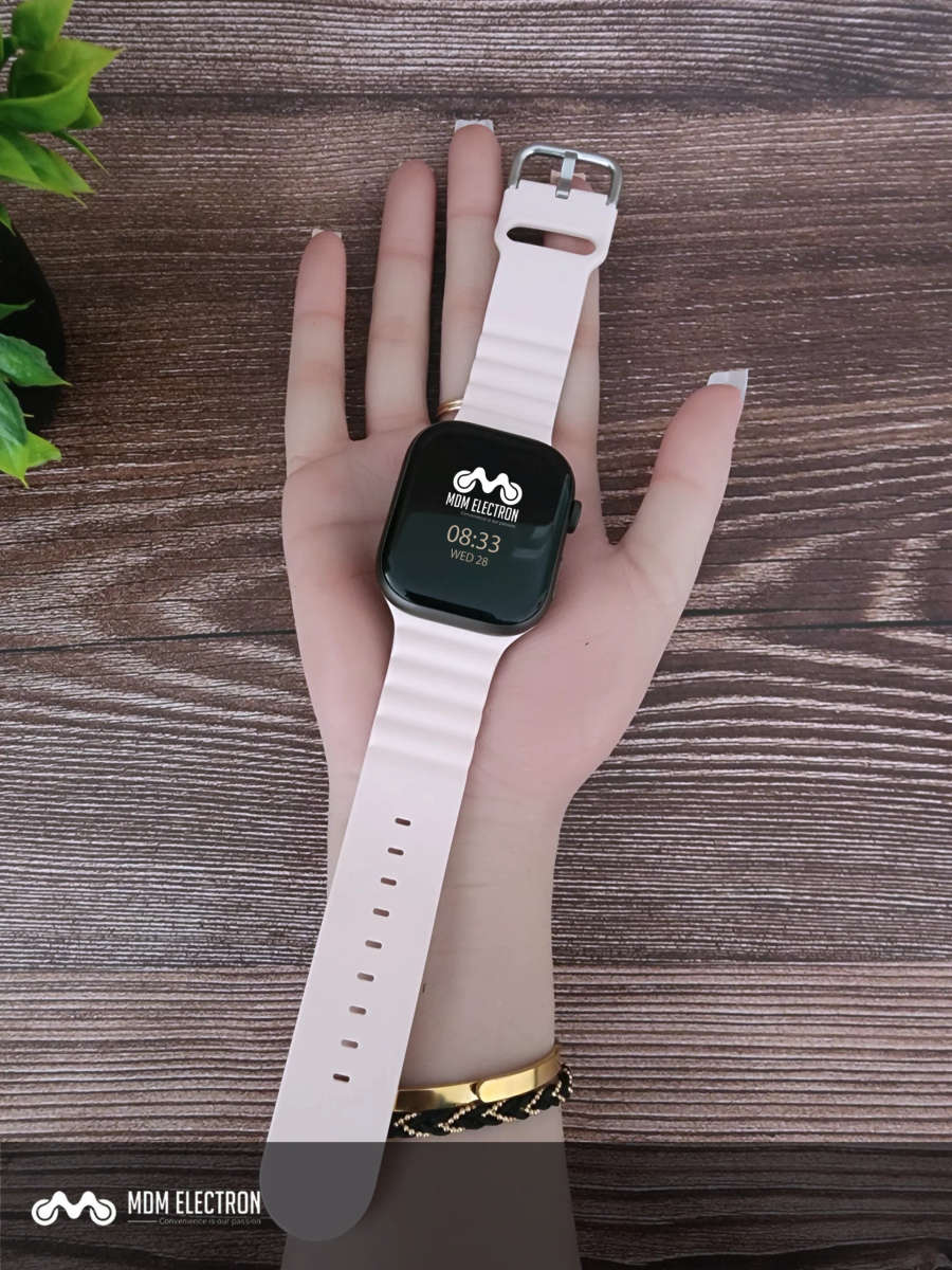 Apple Watch Weave Pattern Silicone Strap - Sand Pink