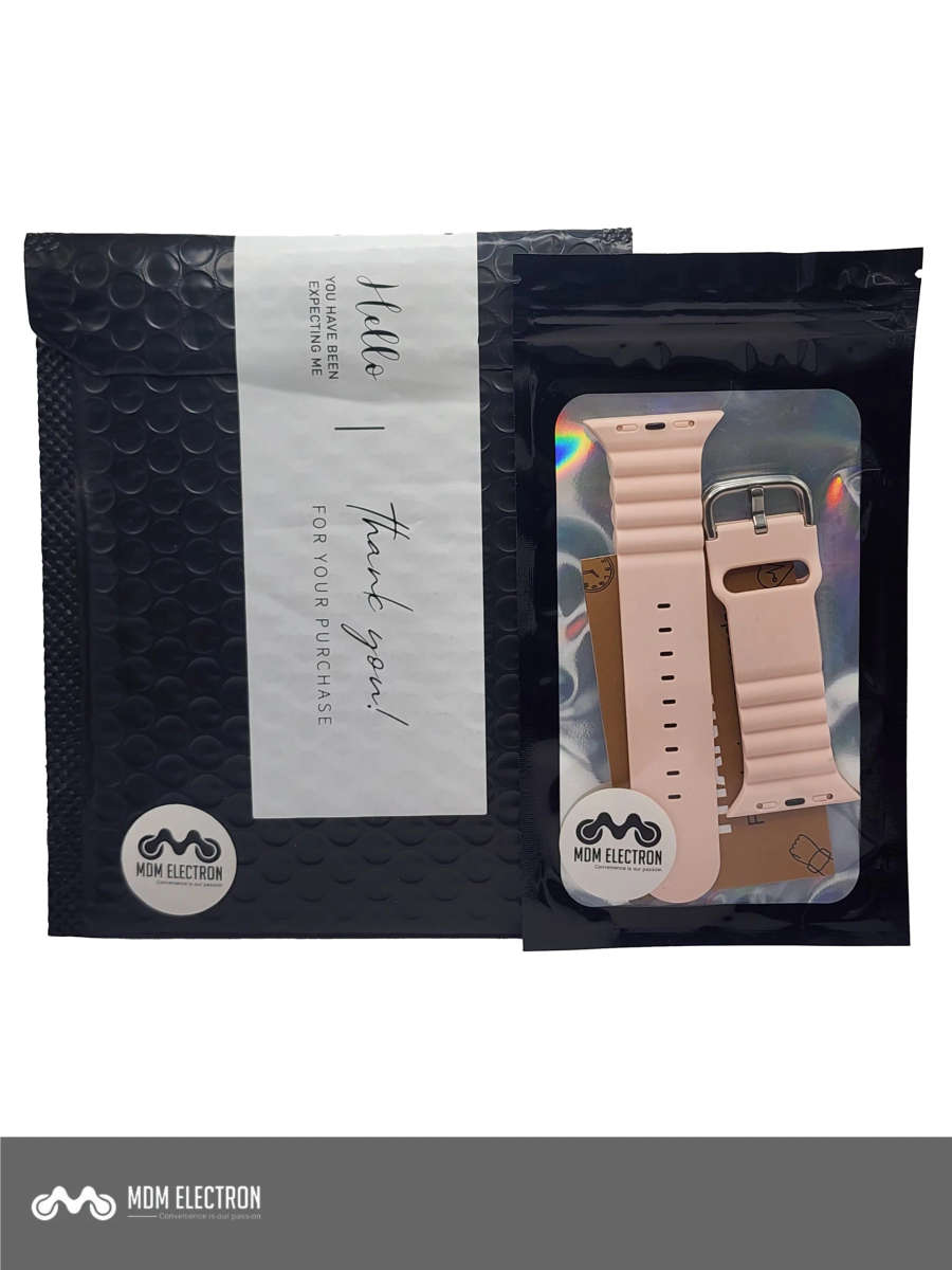 Apple Watch Weave Pattern Silicone Strap - Sand Pink