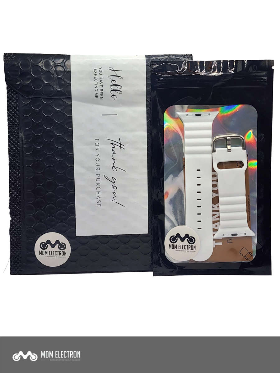 Apple Watch Weave Pattern Silicone Strap - White