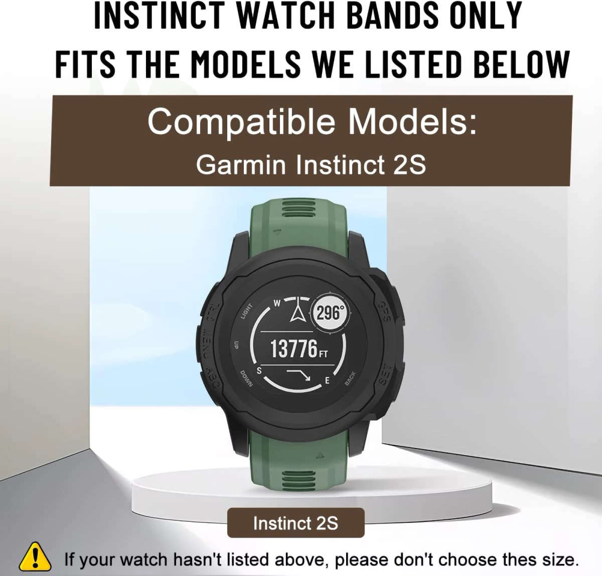 Garmin Instinct 2S Silicone Strap - Army Green