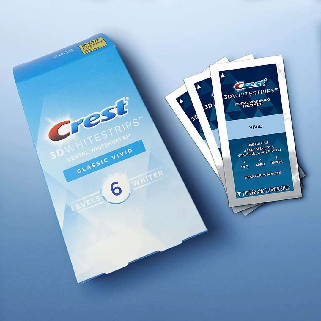 Crest 3D Whitestrips, Classic Vivid, Teeth Whitening Kit, 20 Strips