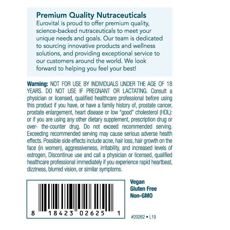 EuroVital DHEA for Body Balance Functions - 100mg (180 Capsules)