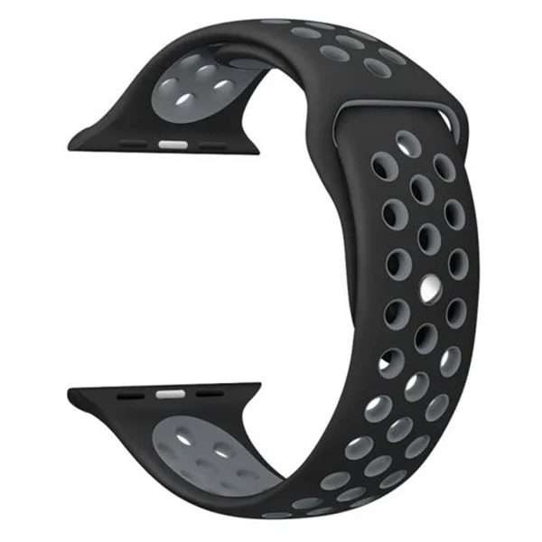 Zonabel 38/40/41mm Apple Watch Replacement Sport Strap - Black & Grey