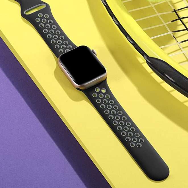 Zonabel 42/44/45mm Apple Watch Replacement Sport Strap - Black & Grey