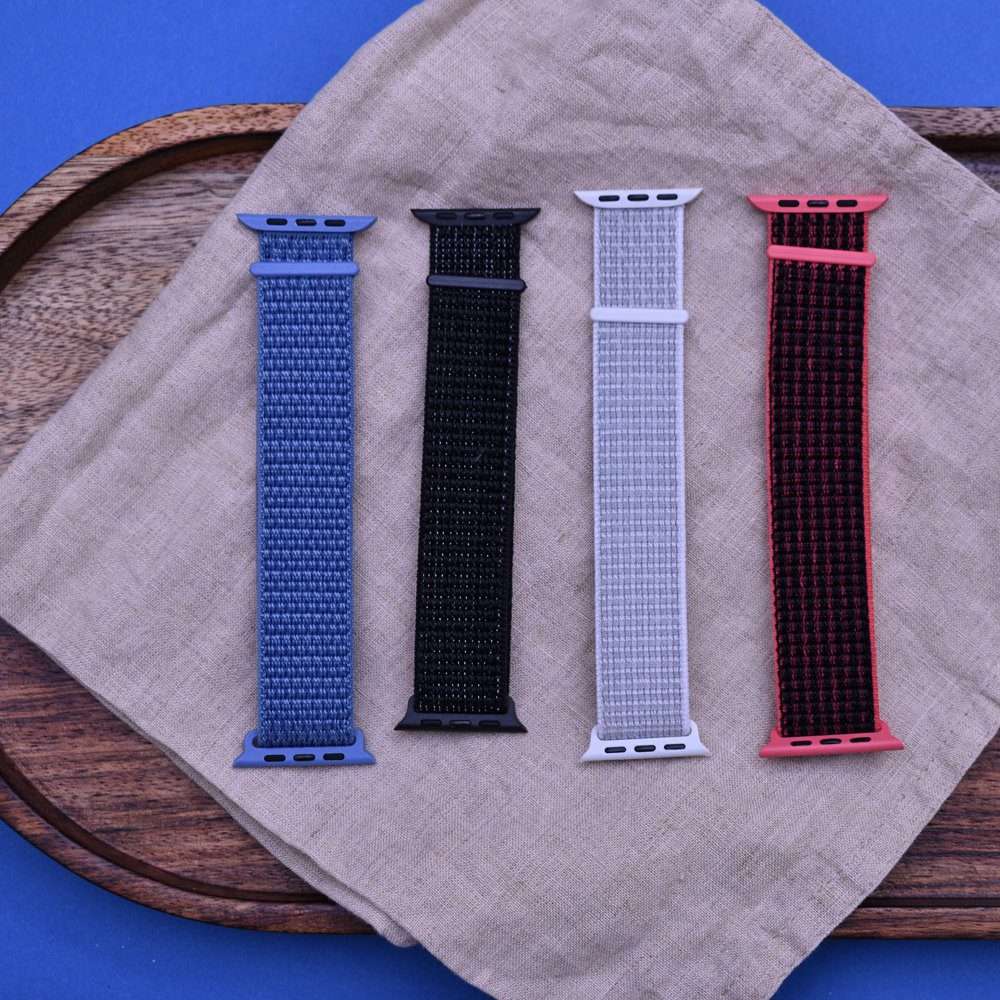 Zonabel 42/44/45mm Apple Watch Replacement Nylon Loop Strap - Black