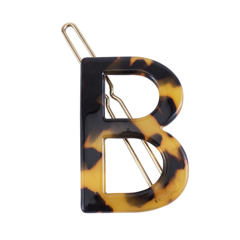 Nordik Beauty Personalized Tortoise shell Initial Hair Clip - B