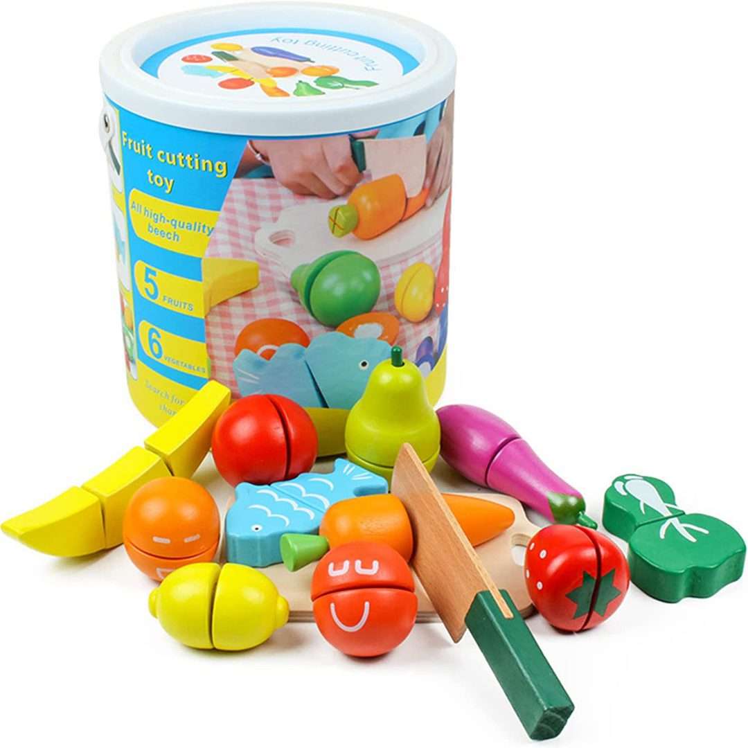 Bum Bum Baby Wooden Fruit and Veg Cutting Set (13pcs)