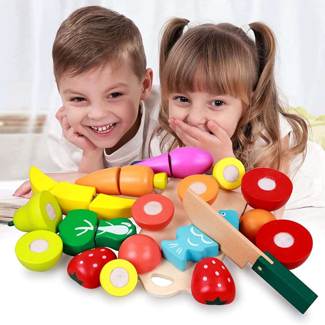 Bum Bum Baby Wooden Fruit and Veg Cutting Set (13pcs)
