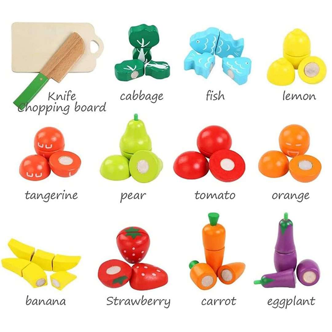 Bum Bum Baby Wooden Fruit and Veg Cutting Set (13pcs)