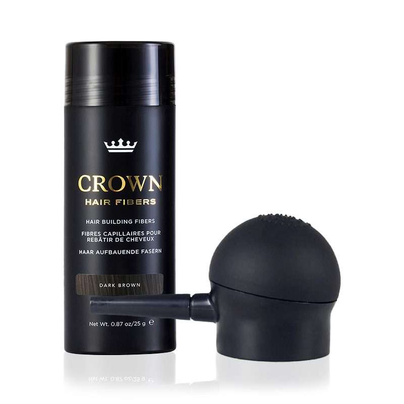 CROWN Hair Fiber Concealer (25g) & Applicator Combo - Dark Brown