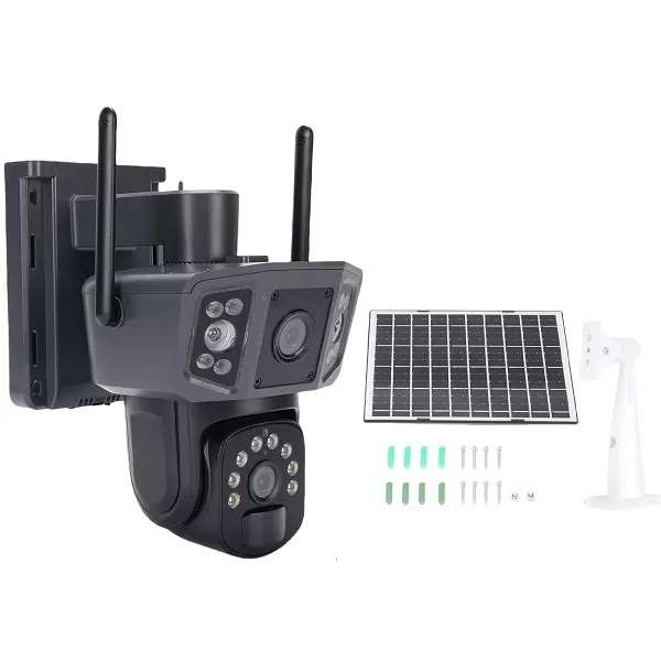 V380 Pro Pan Tilt 4G 4K Solar Security Camera | 3 Cameras | Works with a SIM Card