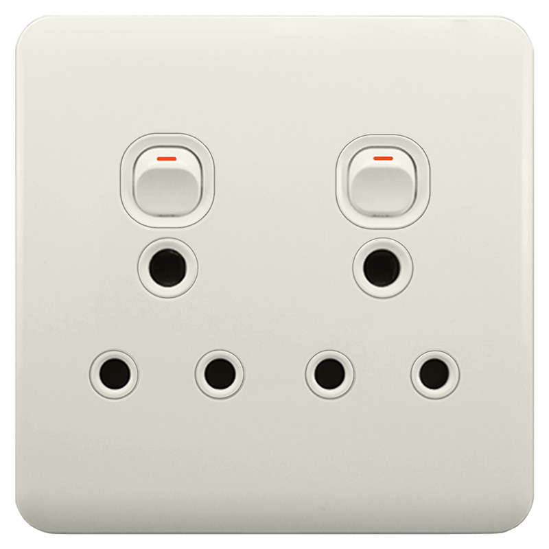 Socket 100x100mm 2x3pin LEAR white