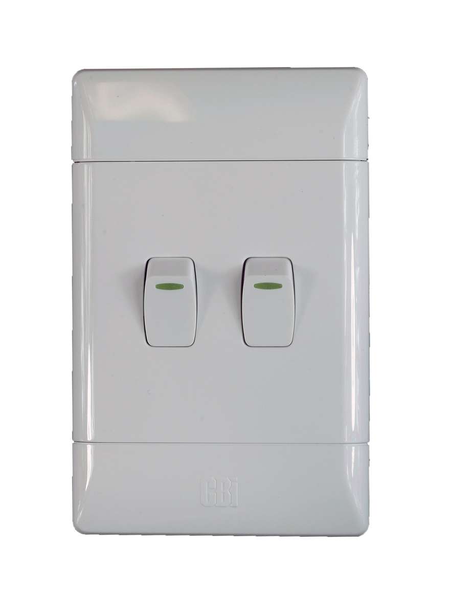 Switch 50x100mm 2 levers 2 ways CBI ELECTRIC white